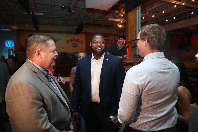 Republican Byron Donalds won his race for the U.S. House  District 19. He celebrated at the Ranch in Fort Myers. He beat Democrat Cindy Banyai.
