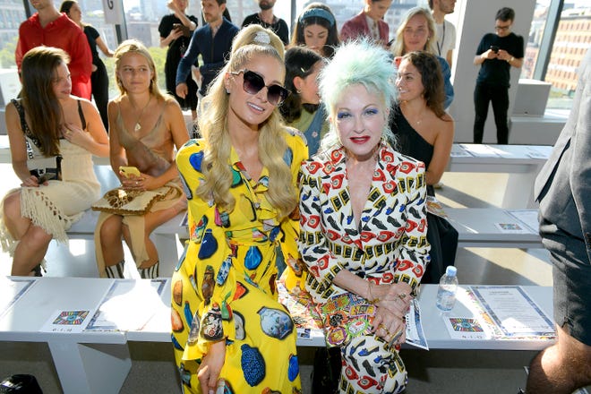 Hilton sat next to Cydni Lauper at the Libertine New York Fashion Week show on Sept. 11, 2019.