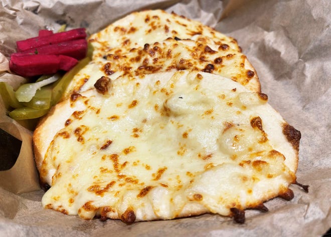 The Jubnah, a three-cheese flatbread, from Kareem’s Lebanese Kitchen, East Naples.