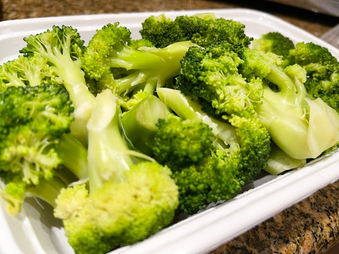 Steamed broccoli from Jackie’s Chinese Restaurant.