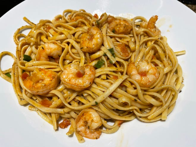 The calypso shrimp linguine from Bahama Breeze Island Grille, Fort Myers.