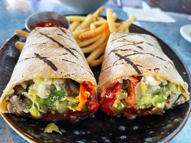 The “Veggie Wrap” from CJ’s on the Bay, Marco Island.