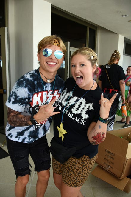 Camp Director Callie Benvenutti , right, rocks out with another counselor. Camp Able provided a week of fun and activities for folks with diverse abilities, headquartered at Wesley United Methodist Church Marco.