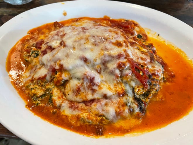 The spinach lasagna from Joey's Pizza & Pasta, Marco Island.