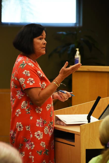 Senior Planner Mary Holden speaks to council about the comprehensive plan. The Marco Island City Council met in a lengthy series of meetings July 19 at the council chambers.