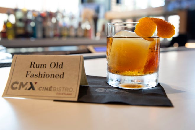 The Rum Old Fashioned – with Ron Zacapa 23, agave, angostura bitters and mole bitters – photographed during the CMX CinéBistro Coastland (Naples) VIP Day, Tuesday, Sept. 28, 2021, at the Coastland Center in Naples, Fla.

CMX CinéBistro is an upscale dining and movie experience and its grand opening is on Oct. 1.