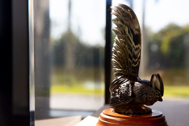 Jon Zoler has one of the biggest collections of hood ornaments in the world, and among them are rare glass hood ornaments that are in an exhibition at Revs Institute in Naples, Fla.
