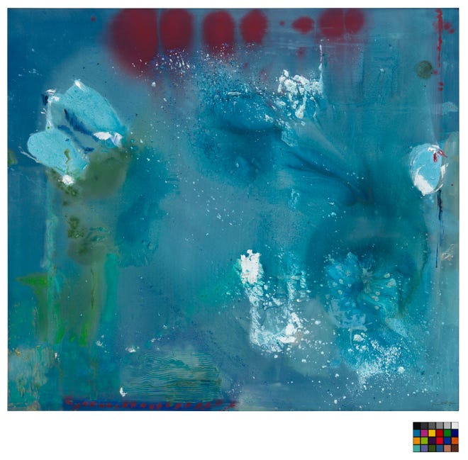 . 
Stella Polaris, 1990. Helen Frankenthaler (American, 1928-2011). Acrylic on canvas, 96 by 108 inches. 
Collection of the Helen Frankenthaler Foundation, New York. 
© 2022 Helen Frankenthaler Foundation, Inc. / Artists Rights Society (ARS), New York.